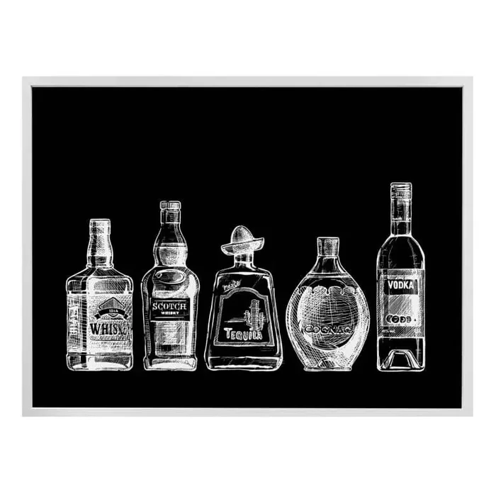 Poster 5 Flaschen voll Spaß – schwarz