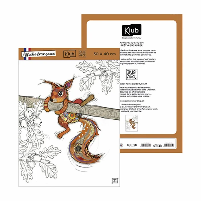 Poster Kiub Kook Ecureuil [Größe 30×40 cm]