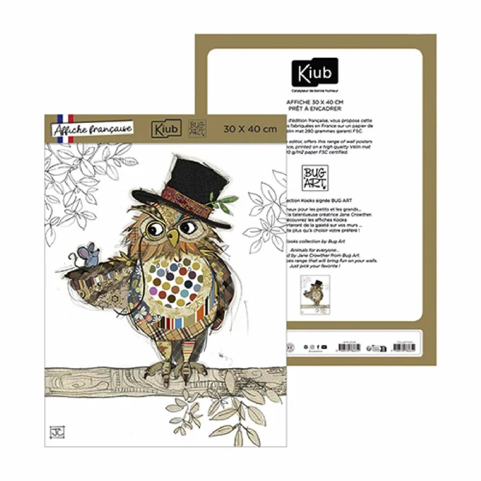 Poster Kiub Kook Hibou [Größe 30×40 cm]