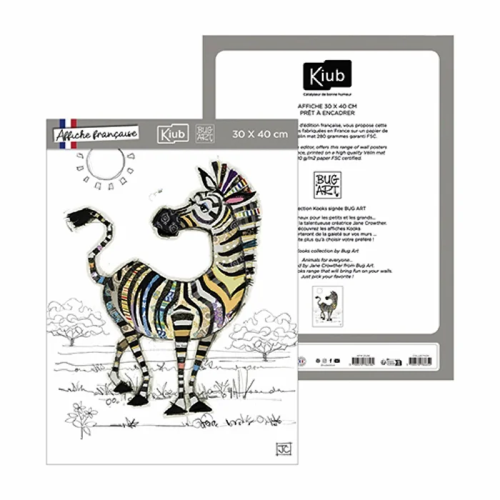 Poster Kiub Kook Zebre [Größe 30×40 cm]
