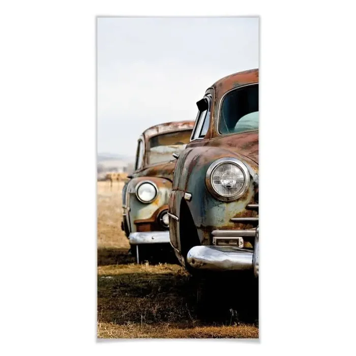 Poster Old rusted Cars – Panorama