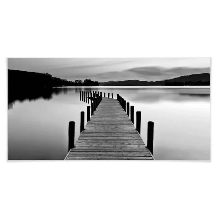 Poster Seepanorama – schwarz/weiß