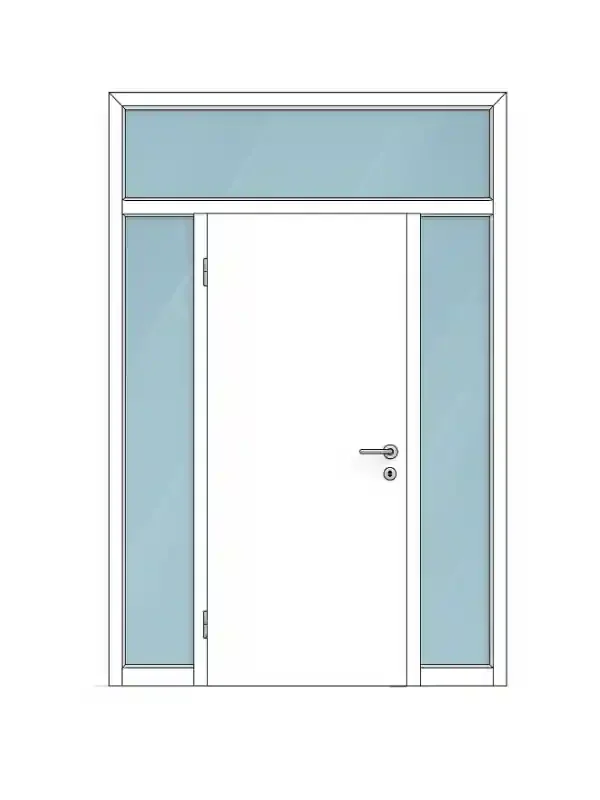 Prüm CPL-Windfangelement Typ 4 Zimmertür mit zwei Seitenteilen und Oberlicht