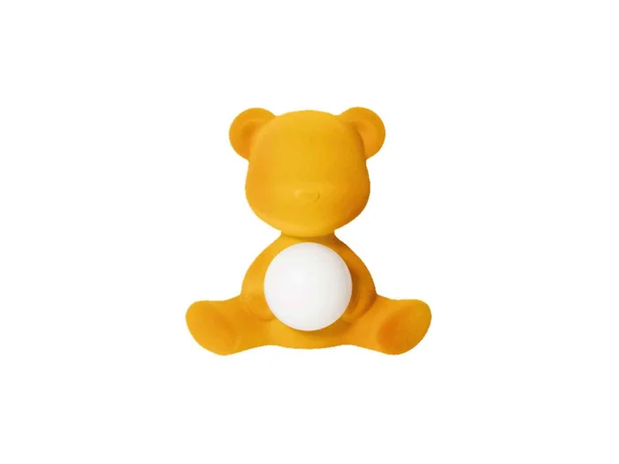 Qeeboo Teddy Girl Velvet Tischlampe aus Samt Entworfen von Stefano Giovannoni