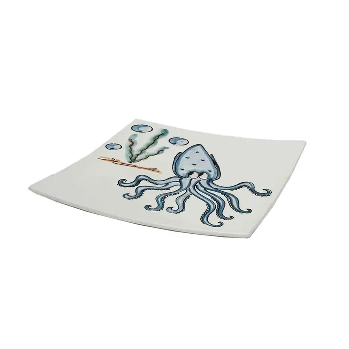 Quadratischer Keramikteller POLIPO von Improntabarre – Einzel
