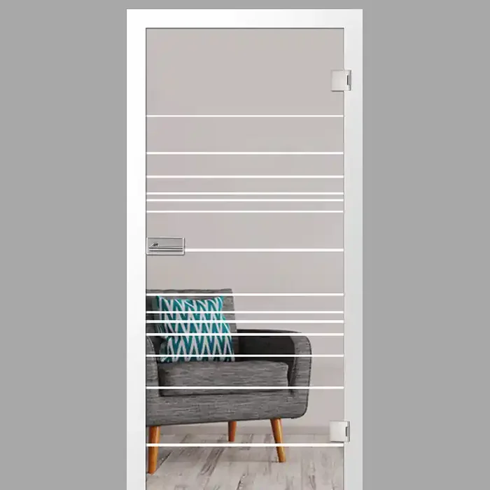 quer Motiv matt – Ganzglastüren / Glastüren mit Zarge Komplettset – Erkelenz