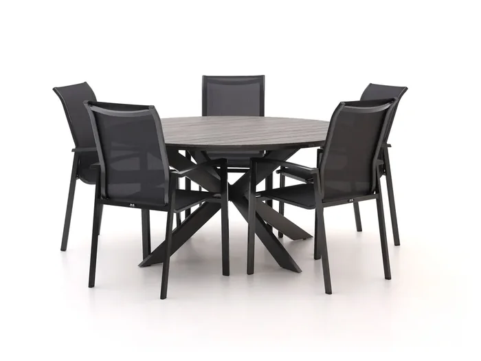R&S design Centallo/Fidenza ø 149 cm Gartenmöbel-Set 6-Teilig Stapelbar