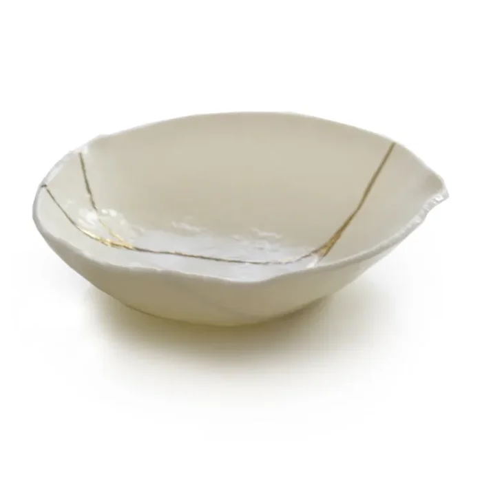 Reisschale aus Muranoglas KINTSUGI von D.i. PiùAndretto Design – Elfenbein / Einzel