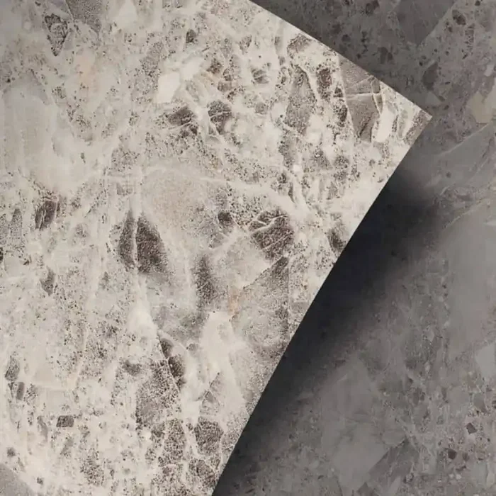 resimdo Klebefolie Steinoptik, Terrazzo dunkel – Möbelfolie, Küchenrückwand, Badfolie, Fliesenaufkleber