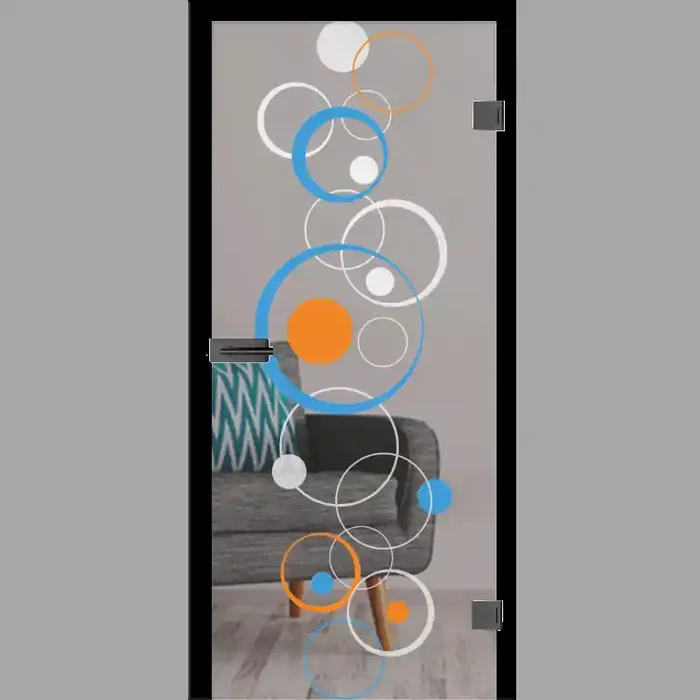 Retro Color Mattprint – Ganzglastüren / Glastüren mit Zarge Komplettset – Erkelenz