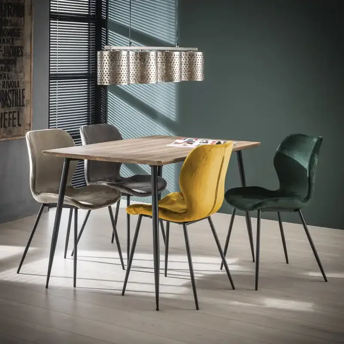 Retro Esszimmerstuhl Velvet Samt Gelbgold