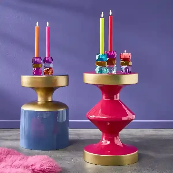 Retro Pop Beistelltisch Metall Glam Lila