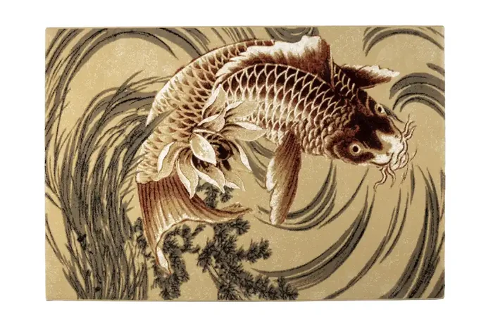 Retro Teppich The Legend Of Koi in 160 x 230 cm