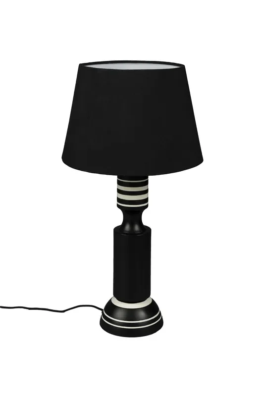 Retro Tischlampe Virgil Schwarz Weiß 60 cm