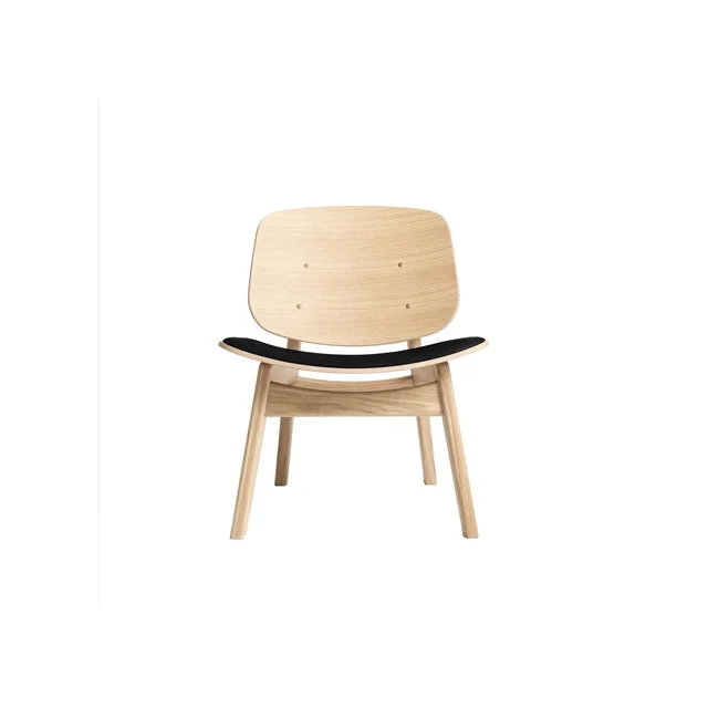 Ro Collection Pandora Sessel, Gepolsterter Sitz, Seifenbehandelte Eiche/ Schwarz Leder