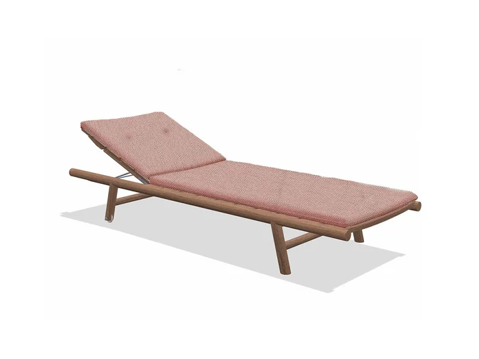 Roda Orson 008 Sonnenliege – Teak / Oxford G03 Rust Entworfen von Gordon Guillaumier