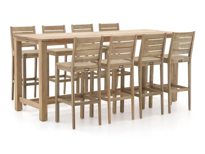 ROUGH-S/ROUGH-X 240 cm Gartenbar-Set 9-teilig