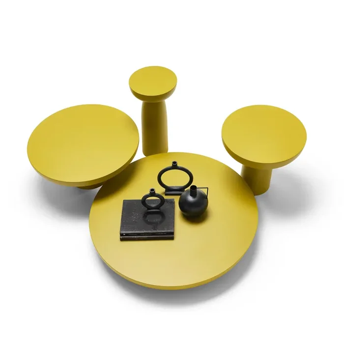 Runder Couchtisch aus Holz OLO WOOD & COLORS von Antonio Facco für Mogg – A – H 61 x Ø 30 / Mokka-gebeizte Esche