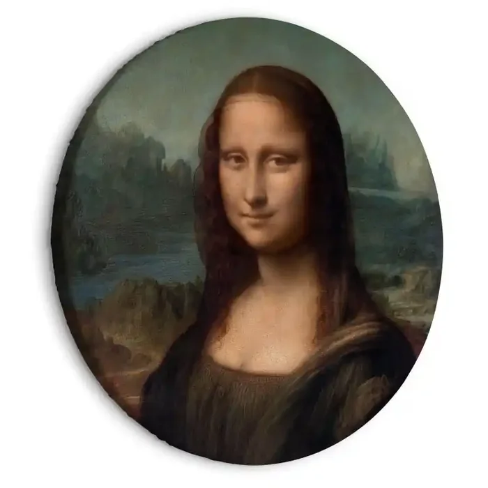 Rundes Leinwandbild Da Vinci – Mona Lisa