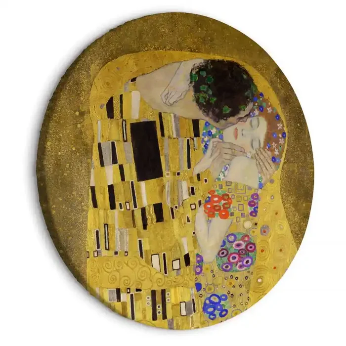 Rundes Leinwandbild Klimt – Der Kuss
