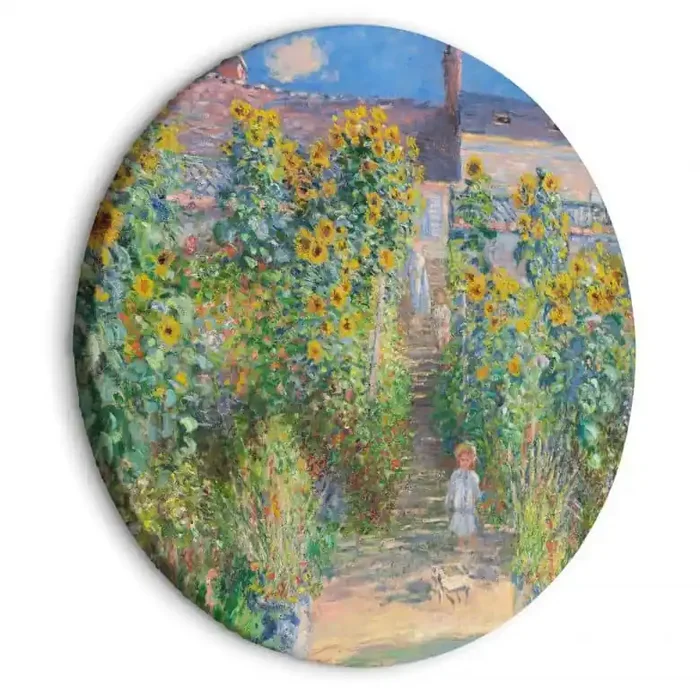 Rundes Leinwandbild Monet – Garten in Vétheui