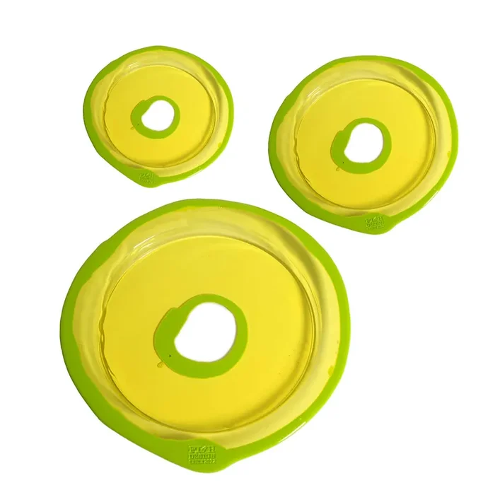 Rundes Tablett aus Harz TRY-TRAY, transparentes Gelb und mattes Limettengrün, 3er-Set von Gaetano Pesce für Fish Design