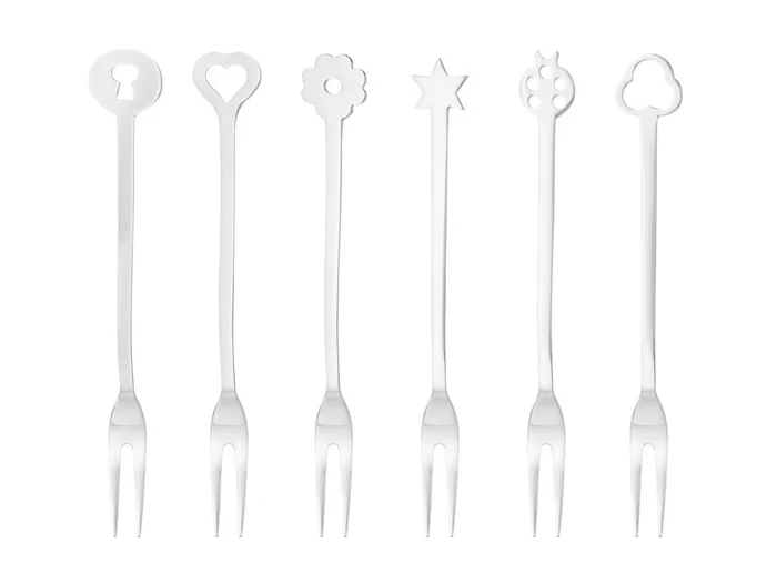 Sambonet Portafortuna Dessert-Gabel 6er – Set Entworfen von Anna Castelli Ferrieri