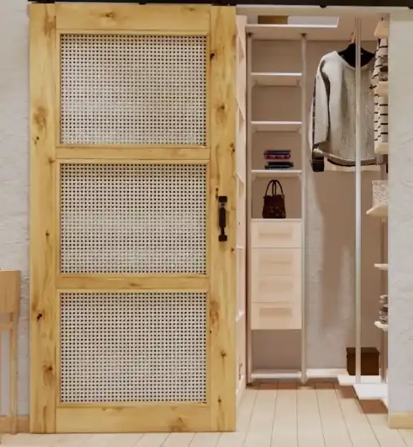 Schiebetür Eichenholz Rattan Altea 100×210