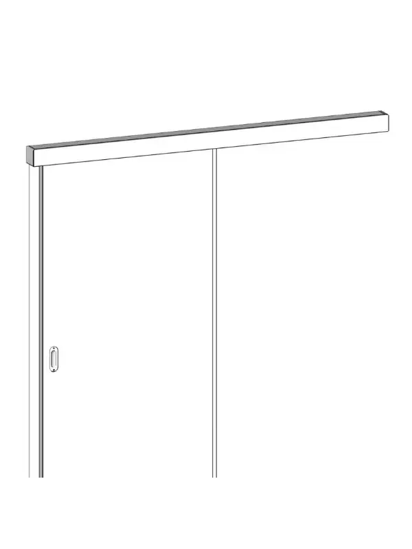 Schiebetürbeschlag Klassik für Holztür Außenlaufend CPL-Laufkasten 1-flügelig Montage ohne Zarge