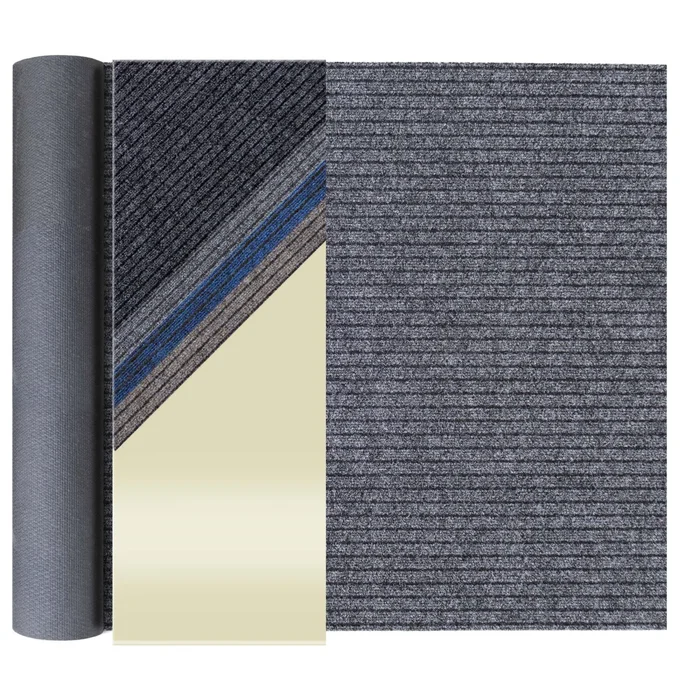 Schmutzfangläufer ATLAS – Hellgrau meliert – 2,00m x 15,00m