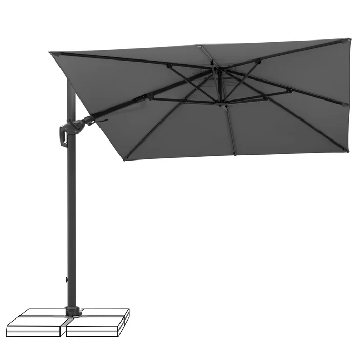 Schneider Ampelschirm Sonnenschirm Rhodos Twist 350×260 cm anthrazit grau