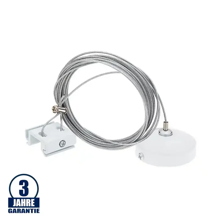 Seilabhängung für 3Ph. Stromschiene Weiß