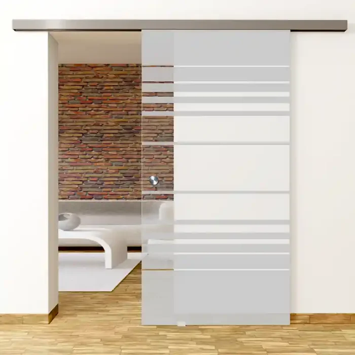 Selina Motiv klar – Glasschiebetür – Set Komplett mit Softclose & Griff