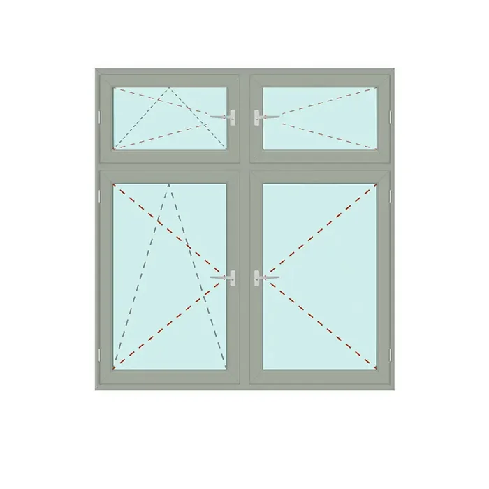 Senkrechtes Fenster Dreh/Kipp + Dreh + Dreh/Kipp + Dreh – IDEAL 5000