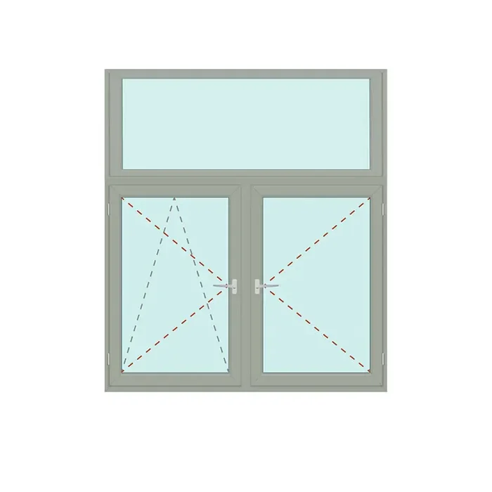 Senkrechtes Fenster Fix im Flügel + Dreh/Kipp + Dreh – IDEAL 4000