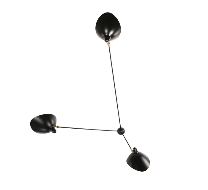 Serge Mouille Spider 3 feste Arme Deckenleuchte Entworfen von Serge Mouille Designer