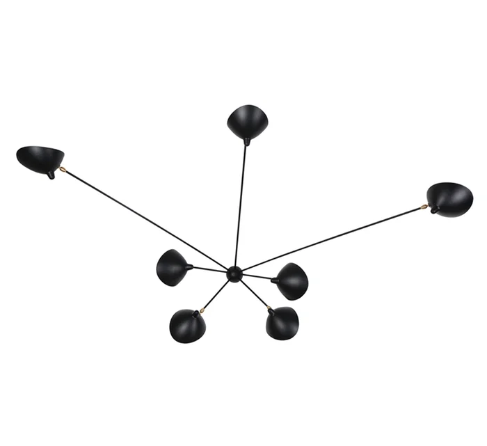 Serge Mouille Spider 7 feste Arme Deckenleuchte Entworfen von Serge Mouille Designer