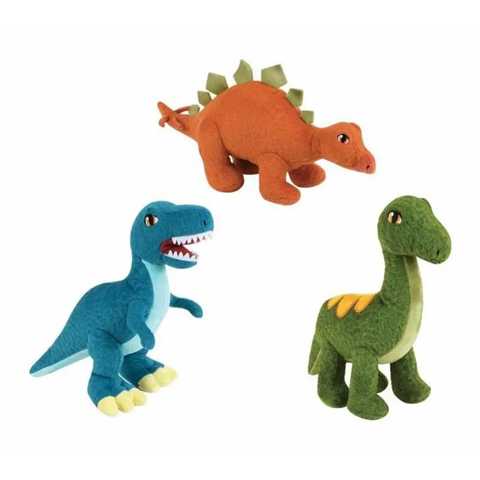 Set aus 3 Plüschtieren Jemini Les Jeminosaures -Diplodocus,Velocira,Stegosaur [Größe 18 cm]