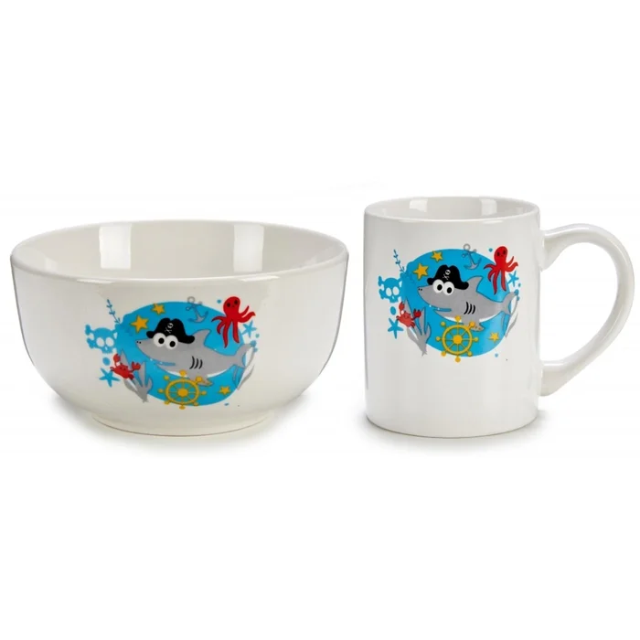 Set aus Schüssel + Keramiktasse Genérico Requin