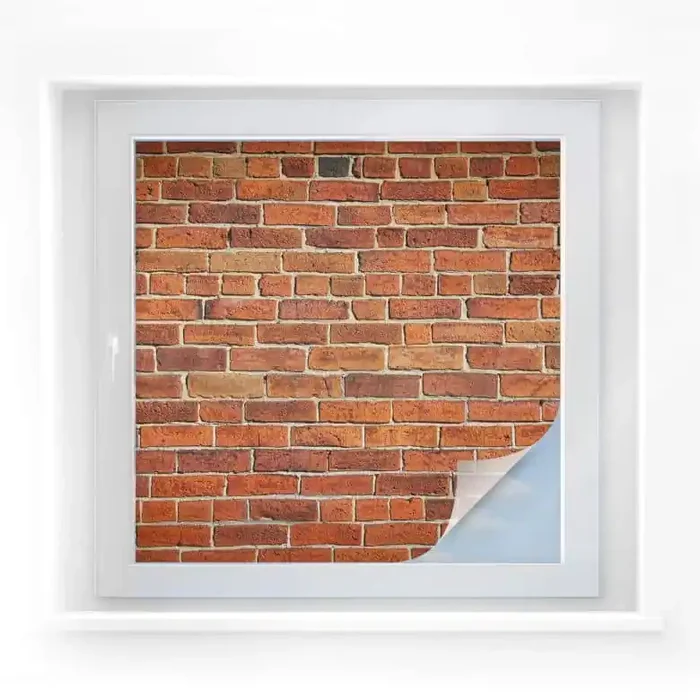 Sichtschutzfolie Ziegelsteinmauer – quadratisch