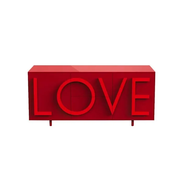 Sideboard LOVE RED von Fabio Novembre für Driade – H 83 x B 183 x T 45 / Grau