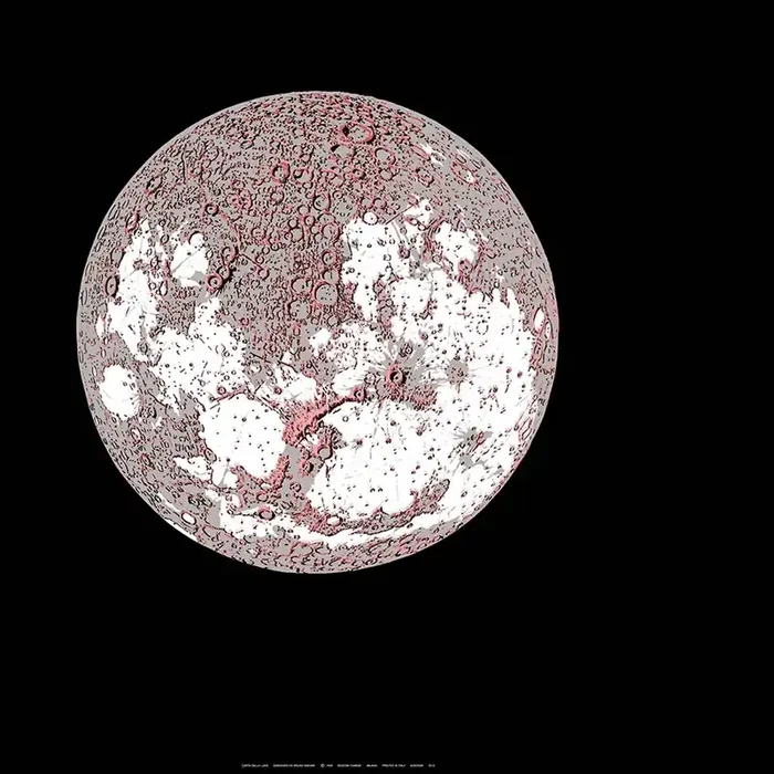 Siebdruck CARTA DELLA LUNA von Bruno Munari – 100x100cm