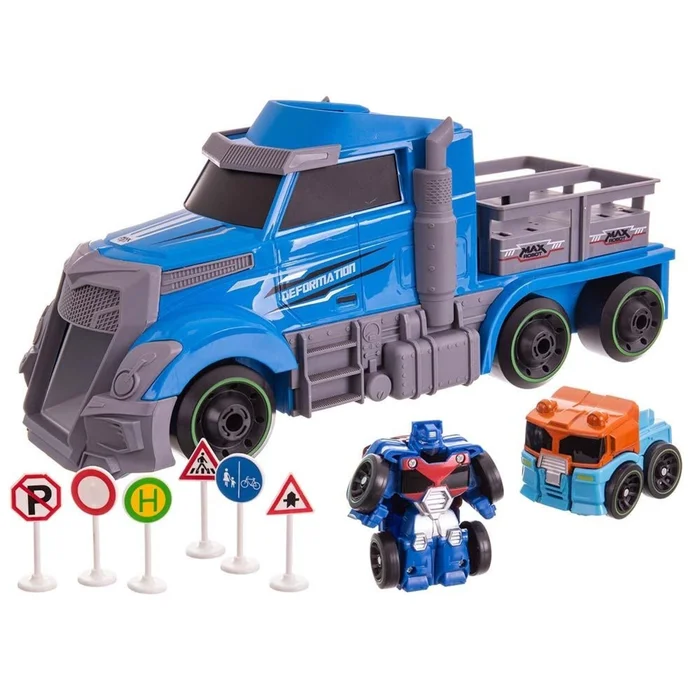 Simulationsspiele LKW mit 2 Fahrzeugen und transformierbarem Roboter 3 Modelle Genérico [Größe 20x38x16 cm]
