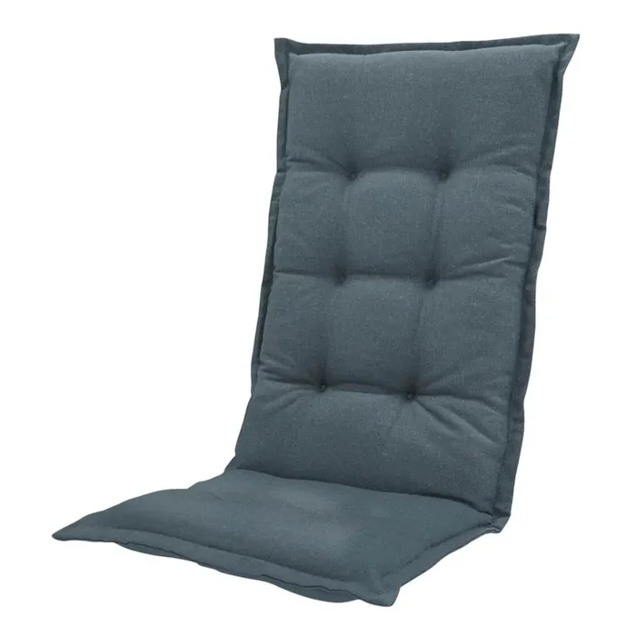Sitzauflage für Stuhl mit hoher Rückenlehne in Grau – Blau