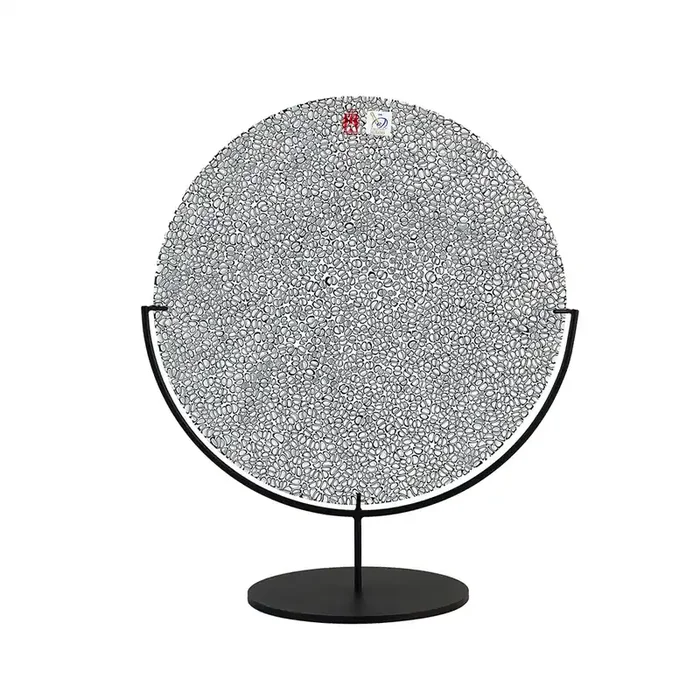 Skulptur MERLETTI – Grau – aus Murano- und Fadenglas