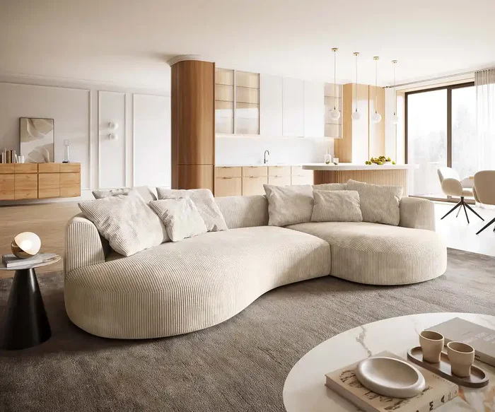 Sofa Edina 330×170 cm Cord Beige