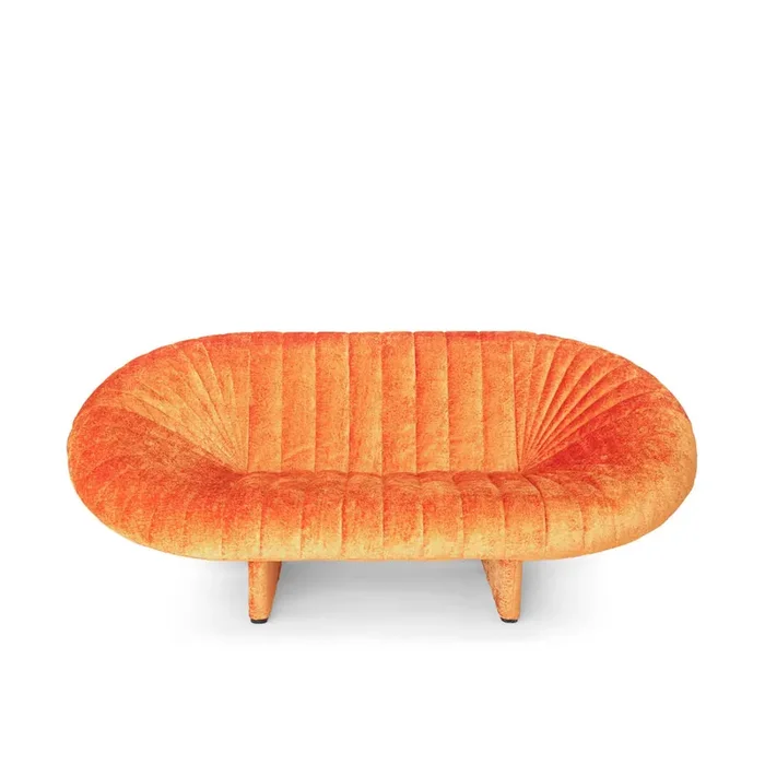 Sofa RE SOLE von Sergio Giobbi für Giovannetti – Orange / H 75 x B 200 x T 97