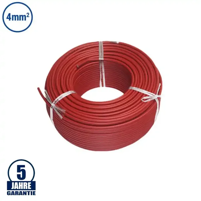 Solar PV Aderleitung 1500V DC Rot 1m