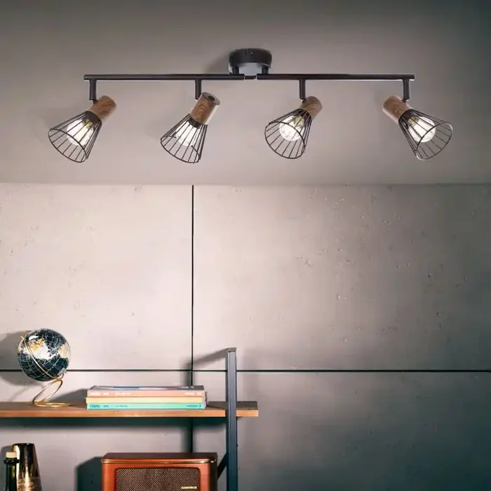 Spotrohr Leo, braun, 20 x 8,4 cm, Metall Deckenspots, dimmbar