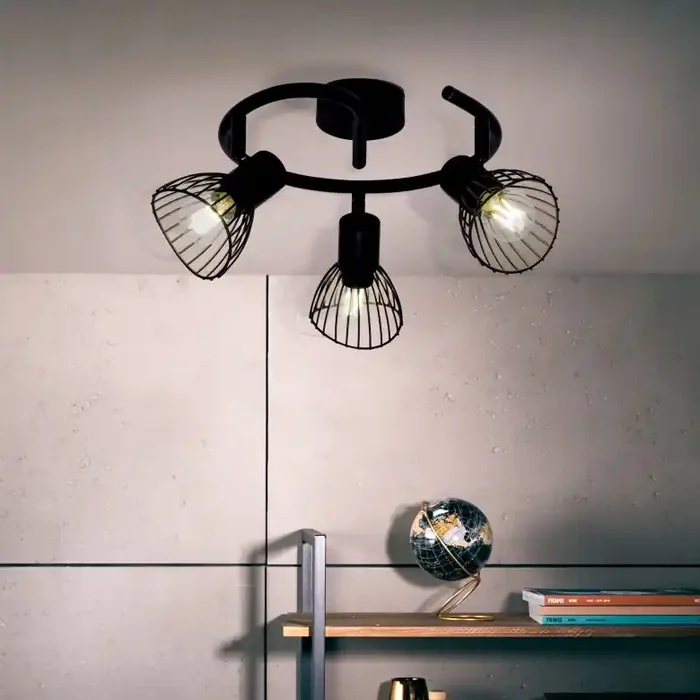 Spotspirale Flora, schwarz, 16,5 x 42 cm, Metall Strahler